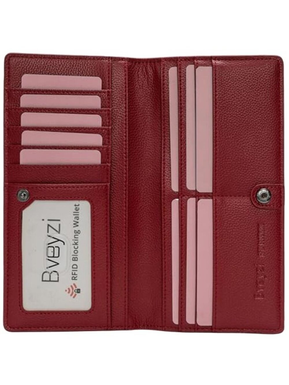 Genuine Leather RFID Wallet Womens Clutch Card Holder Zip Around Organizer
